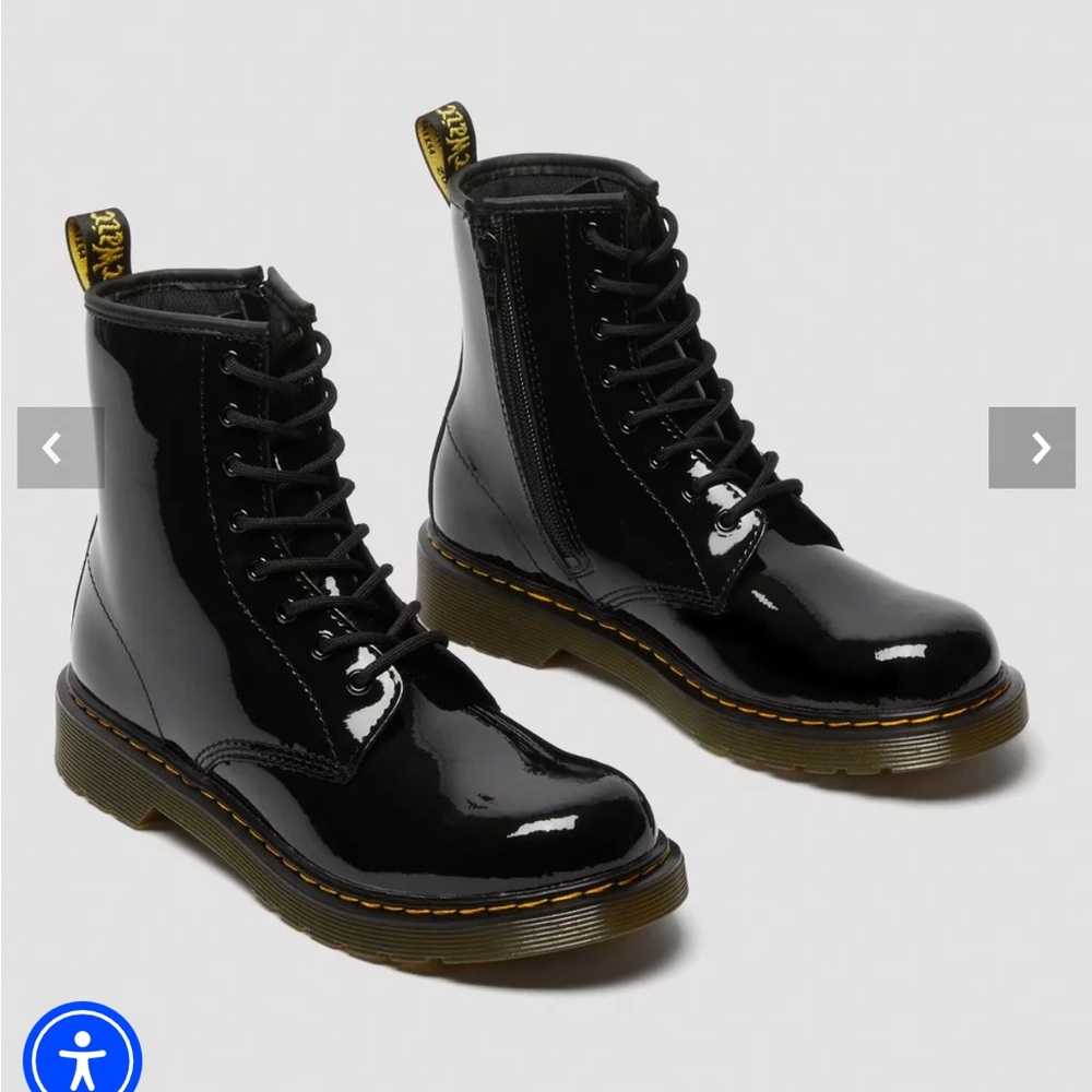 Dr. Martens YOUTH 1460 PATENT LEATHER LACE UP BOOTS 5M/6L